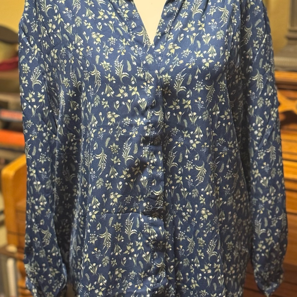 Jachs Navy Floral Button Down Shirt